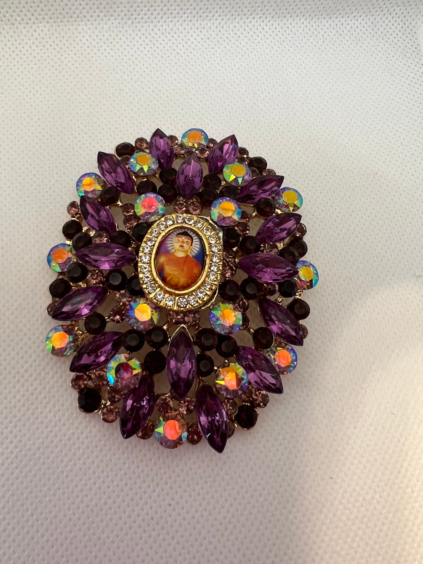 Colorful Flower-Shaped Brooch