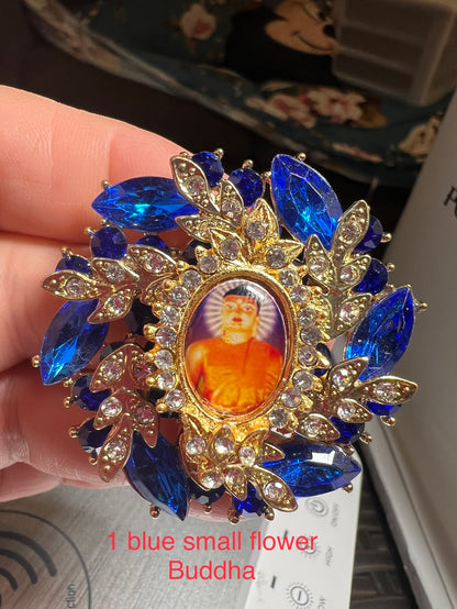 Golden Flower with Blue Inlays