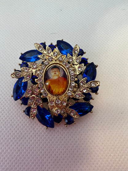 Golden Flower with Blue Inlays