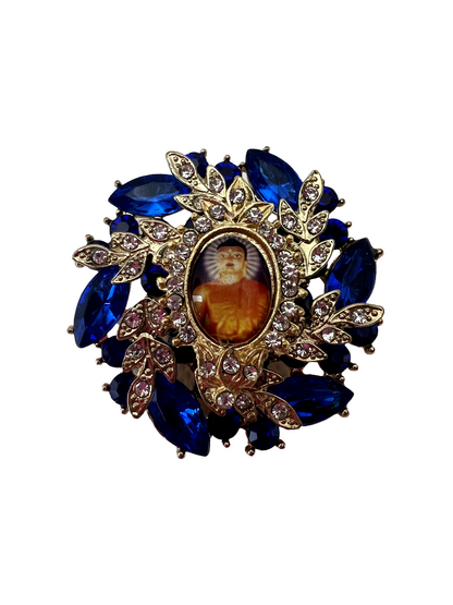 Golden Flower with Blue Inlays