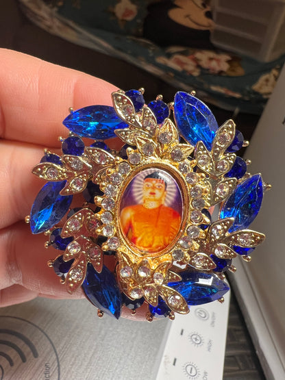 Golden Flower with Blue Inlays