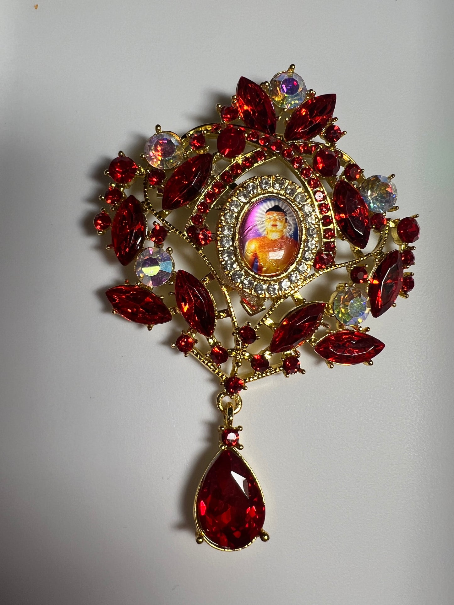 Red Oval Teardrop